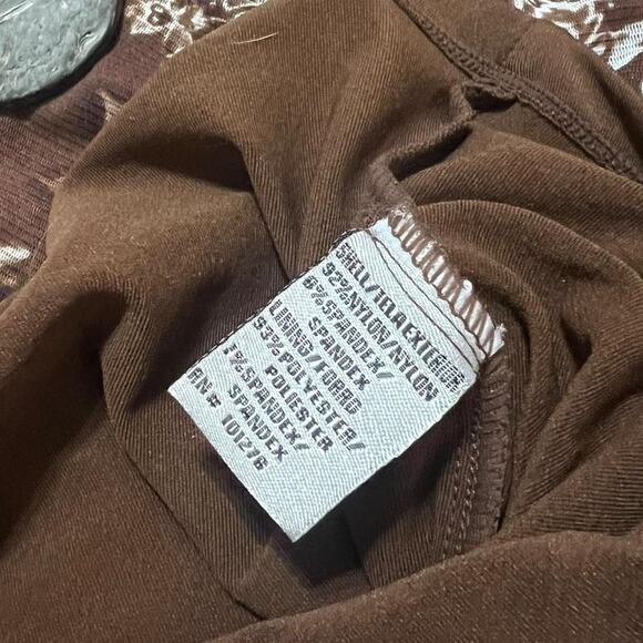 VTG Y2K ICE Brown & Pink Floral Leopard Print Halter Top w Wooden Bead Necklace - Picture 8 of 8